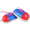 1Pcs Random Kids Montessori Educational Toys Children Wooden Toys Toddler Lacing Shoes Early Education Montessori Teaching Aids ► Photo 3/6