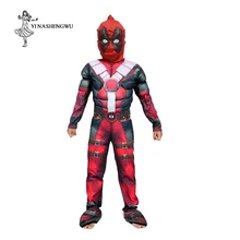 Deadpool Costume with Mask Superhero Cosplay Suit Cosplay Anime Boy Kid One Piece Full Bodysuit Halloween kid Costumes for party case closed detective conan kaito kid gentleman thief white suit cosplay costume with hat glass