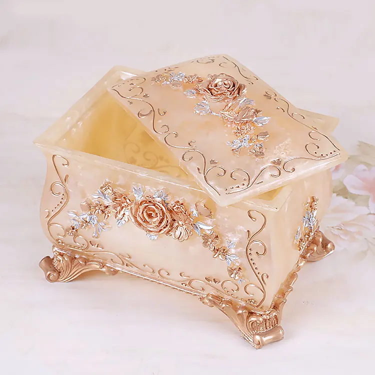 makeup organizer New European Luxury Jewelry Box Creative Jewelry Box Square Cosmetics Receiving Box Storage Box Fashion Package