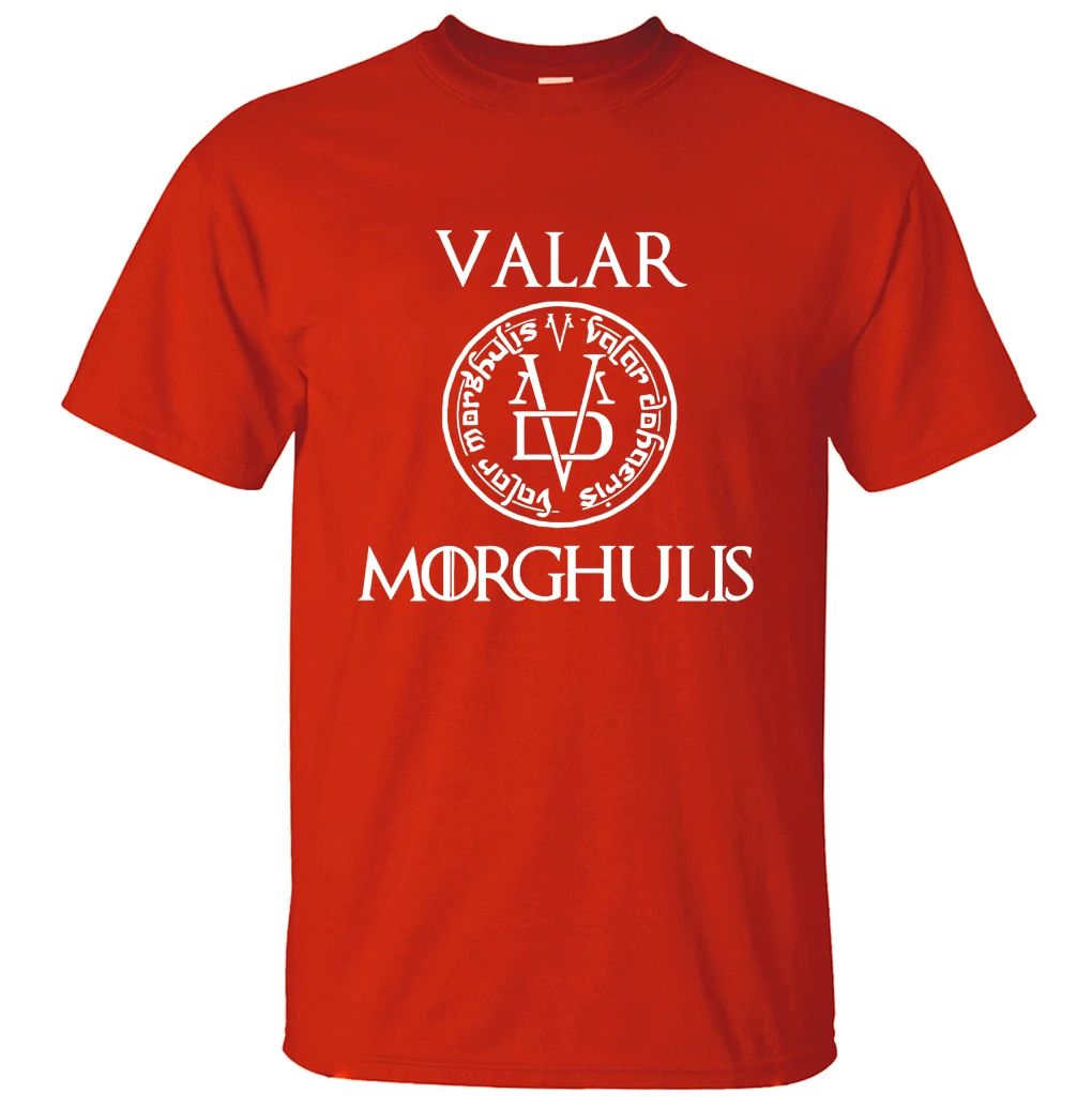 Летняя мужская футболка Valar Morghulis, все мужские футболки с надписью "Игра престолов", повседневные мужские футболки из хлопка