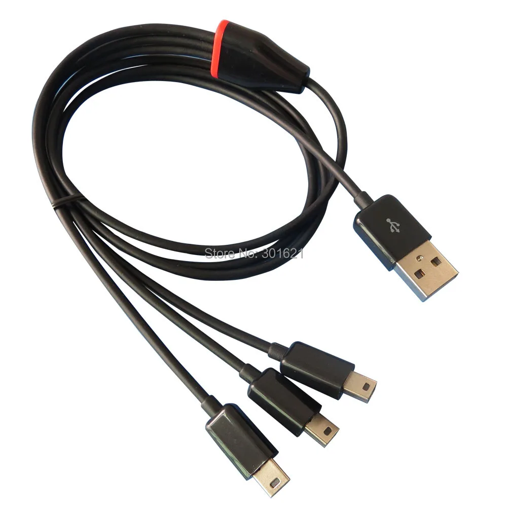 

PVC 1m 3ft 3 in 1 Mini USB cable Power and sync 3 Mini USB Devices At Once