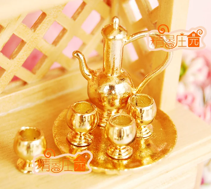 مصغرة مصغرة مصغرة الذهب المعادن الاكسسوارات والأثاث النبيذ مجموعة نوعية جيدة 6