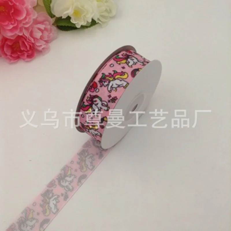 Мультяшный Единорог DIY Цифровая печать термопечать Сублимация Whorl с Grosgrain лента