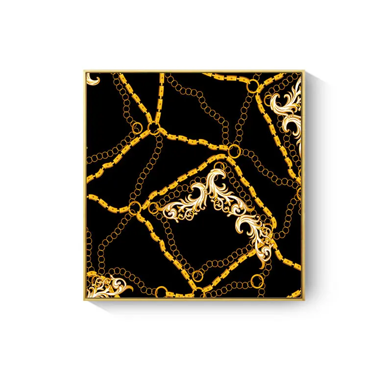 HAOCHU Ретро золотые линии Абстрактный Узор Мраморный принт картина холст живопись для коридора отеля квадратные художественные принты и плакаты - Цвет: XY064J