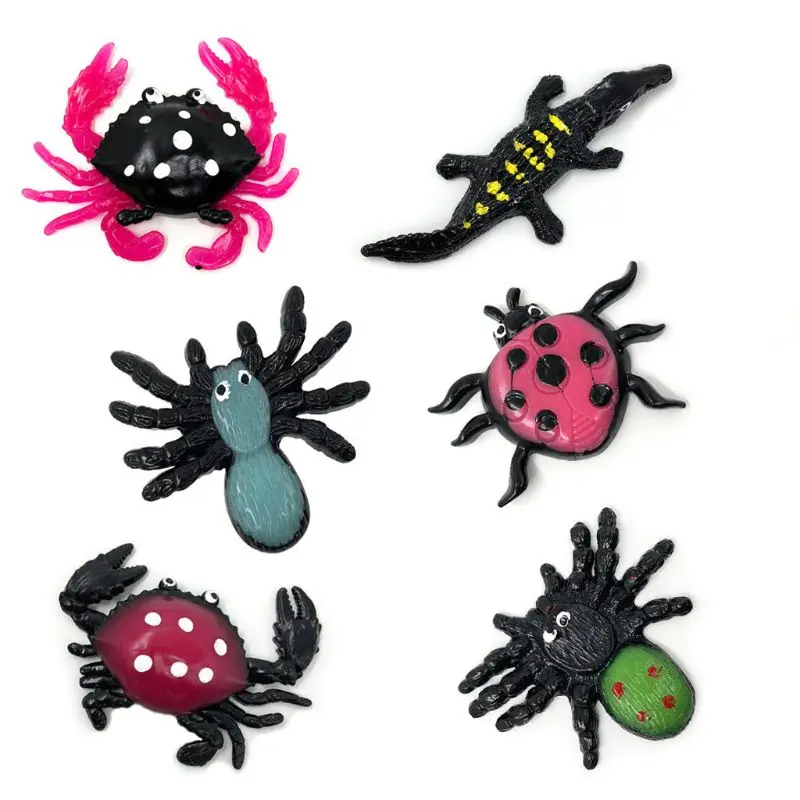 Новый Хэллоуин страшные липкой паук Краб игрушка ящерицы детский праздничный костюм питания слизь Squeeze приколами Шутка игрушки