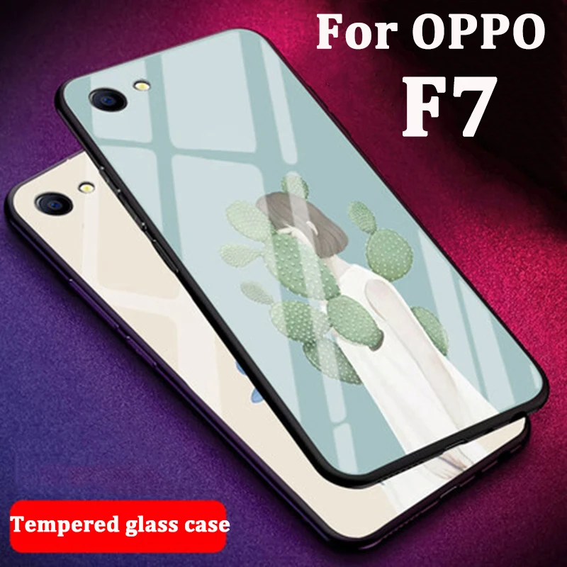 2 шт. литературный стиль закаленное Стекло задняя крышка для OPPO F7 Защитные чехлы