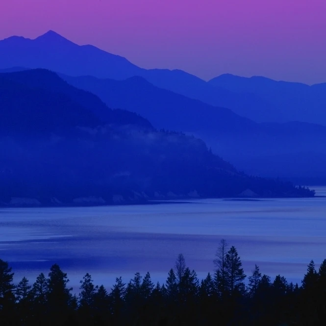 Mountains At Sunset  British Columbia  Canada Poster Print (17 x 11)