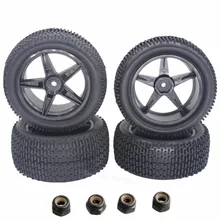 4 unids/lote RC Buggy Tires Ruedas 12mm Hex Hub Monte Con Espuma para rc 1/10 off road coche eléctrico hsp xstr pro 94107