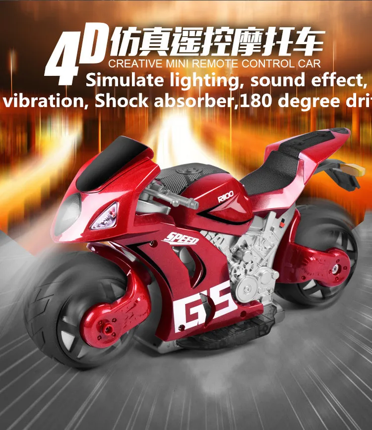 

2016 New Big RC Motorcycle 27cm Original A9 1/12 2.4Ghz RC Remote Control Gravity induction 180 degree drift Car Motorcycle RTF