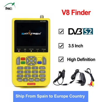 

SATXTREM V8 Finder digital satellite Finder HD DVB-S2 High Definition 3.5"LCDlnb 3000mA Battery Sat finder ship from ES/RU