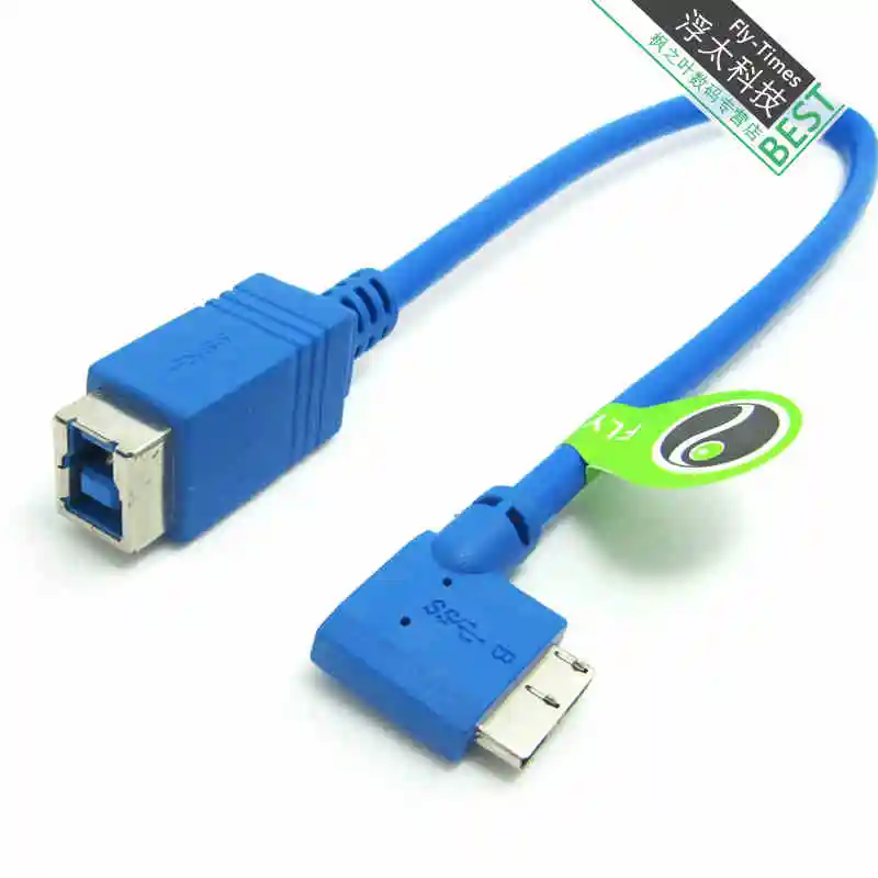 Hight Quality 90 Degree Left Angle Micro USB3.0 B Male to Printer Port