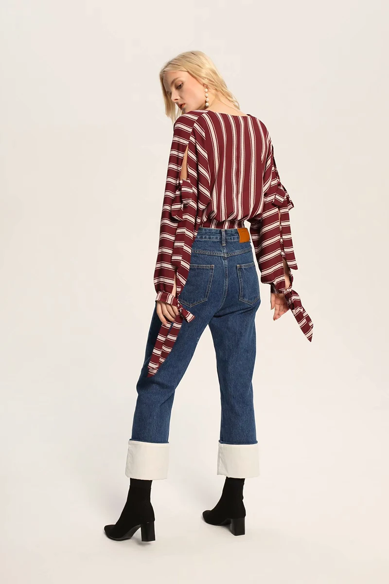 Pictuer Para Mujer Las Manga As De V En Asimetría Tops Blusas Con Blusa Larga Primavera 2019 Mujeres Cuello Moda qAfwwUx