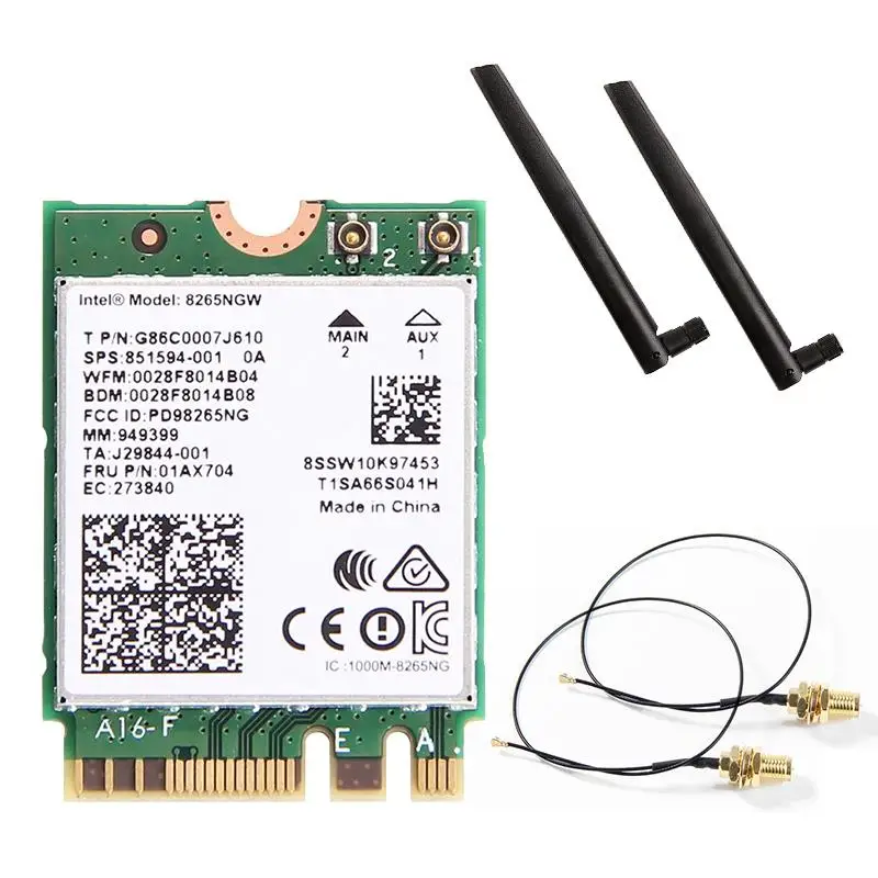 Новый двухдиапазонный Wlan для Intel 8265Ngw беспроводной Ac 8265 Ngff 867 Мбит/с Wifi Mu Mimo 802.11Ac Wi Fi