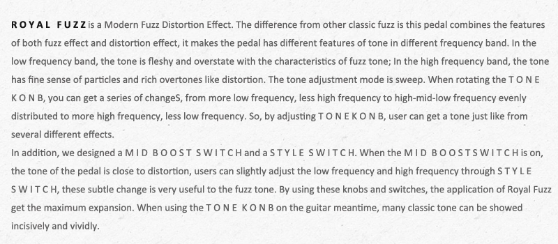 CKK Royal Fuzz современная гитара с искажением