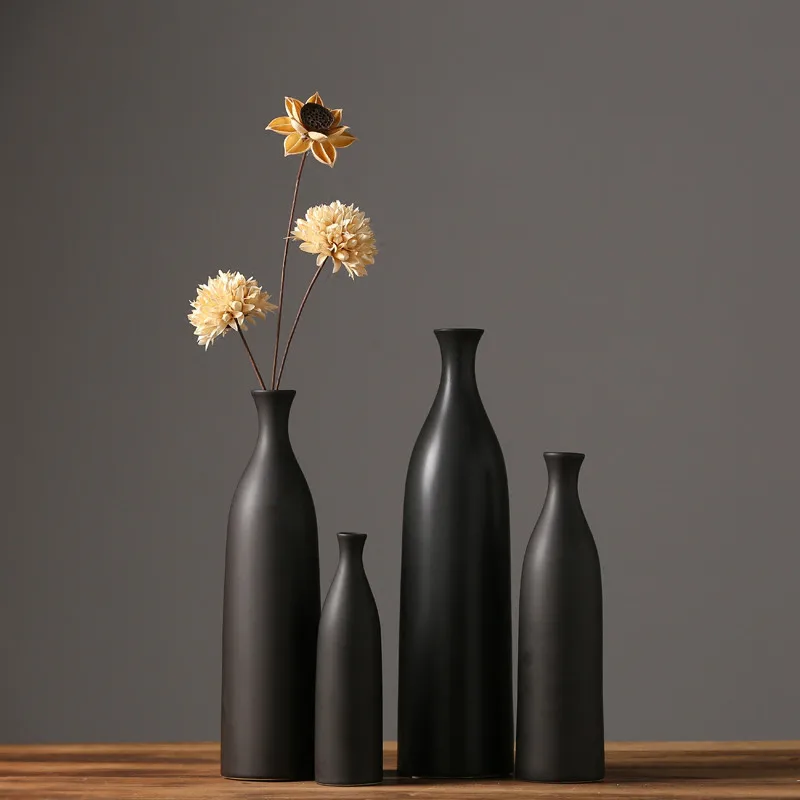 SODIAL 2 pz bianco giallo onda stile vaso di ceramica creativo home office decorazione fiori desktop semplice bottiglia di ceramica aromaterapia artigianale
