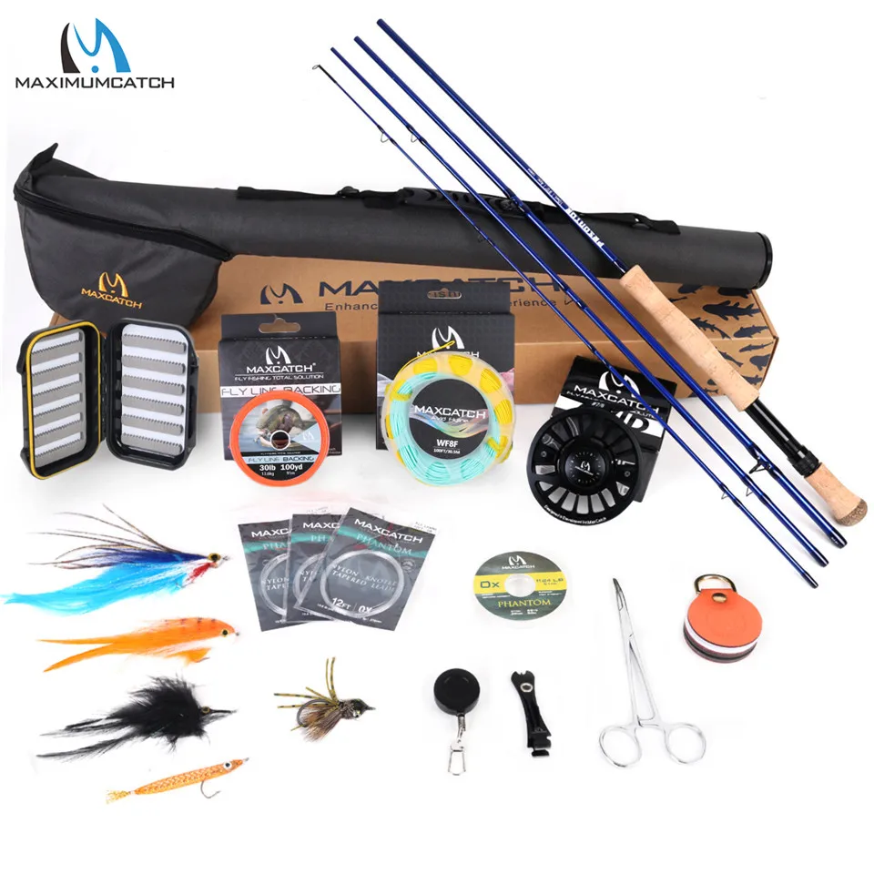 Maximumcatch المفترس 9ft 8-10WT كاملة المياه المالحة يطير قضيب بكرة خط السنانير التبعي كومبو يشبع البحر يطير Fising قضيب عدة