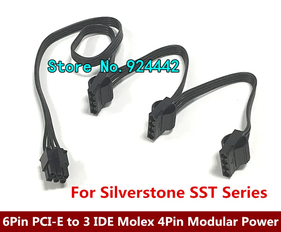 

50~100pcs Send BY DHL 6Pin PCI-E to 3 X IDE 4-Pin Molex Modular Power Supply Adapter Cable for Silverstone SST Series