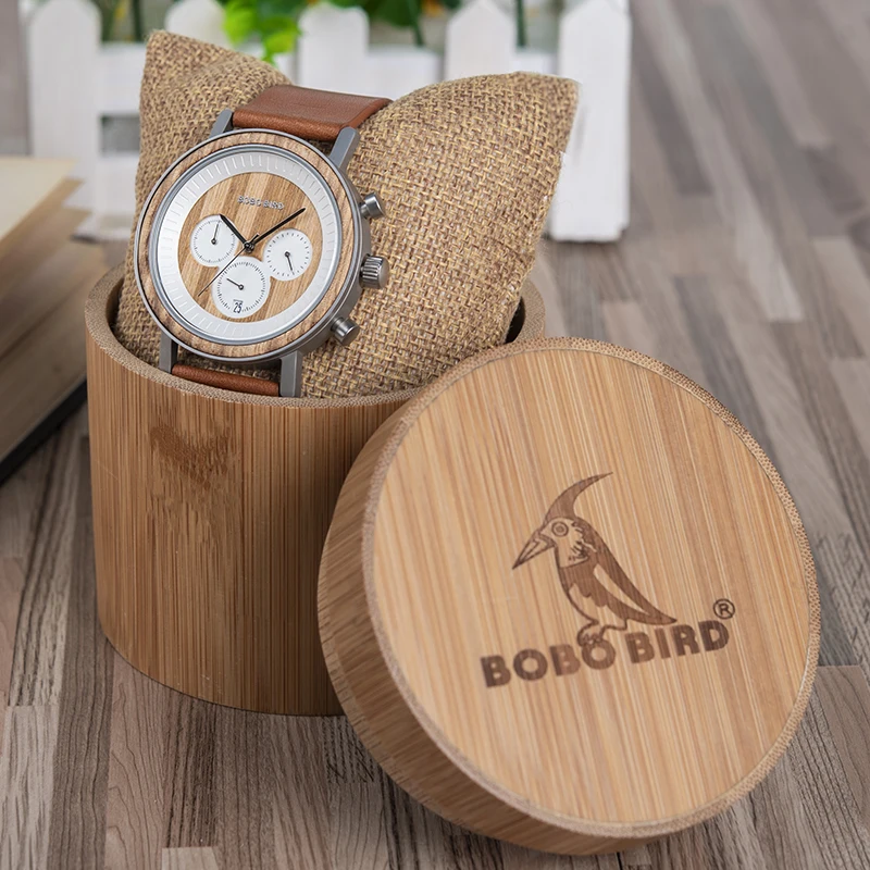 BOBO BIRD Mens Watches Top Brand Luxury relojes hombre Wooden Wristwatch Male Show date Gift saat erkek Timepieces