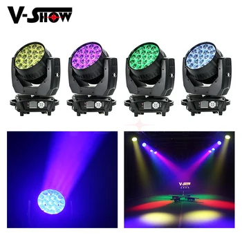 

4pcs AURA 19x15W RGBW 4in1 Led Moving Head Light Beam Wash with Zoom Backlight Stage Dj Light For Bar Wedding Church
