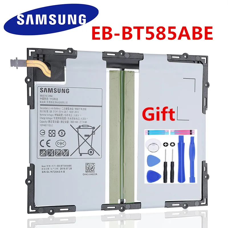 

SAMSUNG Tablet Battery EB-BT585ABE For Samsung Galaxy Tab A 10.1 2016 T585C BT580 Replacement Battery 7800mAh