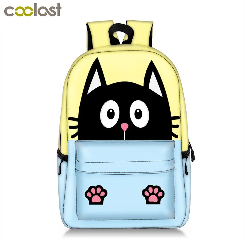 Kawaii котенок кошка/щенок собака студенческий рюкзак для девочек-подростков детские школьные сумки мультяшный рюкзак для детей сумка для книг школьные сумки - Цвет: 17qyh11