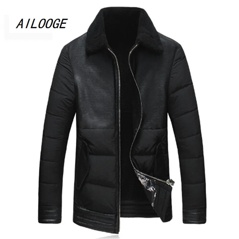 2016 winter high-quality fur one 90% white duck down jacket men 