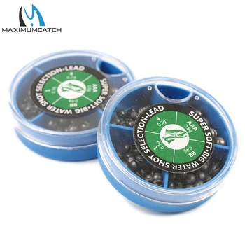 

Maximumcatch 4 Size Split Shot Lead Sinker Fishing Bean Shaped Round Type Fishing Lead Split Shot Lead Weight Container