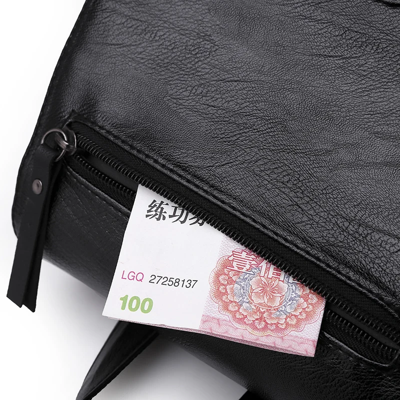 Однотонный простой элегантный дорожный повседневный рюкзак из искусственной