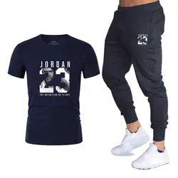 Летние модные брендовые футболки + штаны комплекты из двух предметов унисекс тренажерные залы спортивная фуфайка 2019 спортивный костюм
