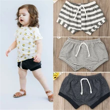 Летние повседневные шорты в полоску для маленьких мальчиков и девочек, штаны, шорты, популярные новые мягкие шорты в полоску для маленьких мальчиков и девочек