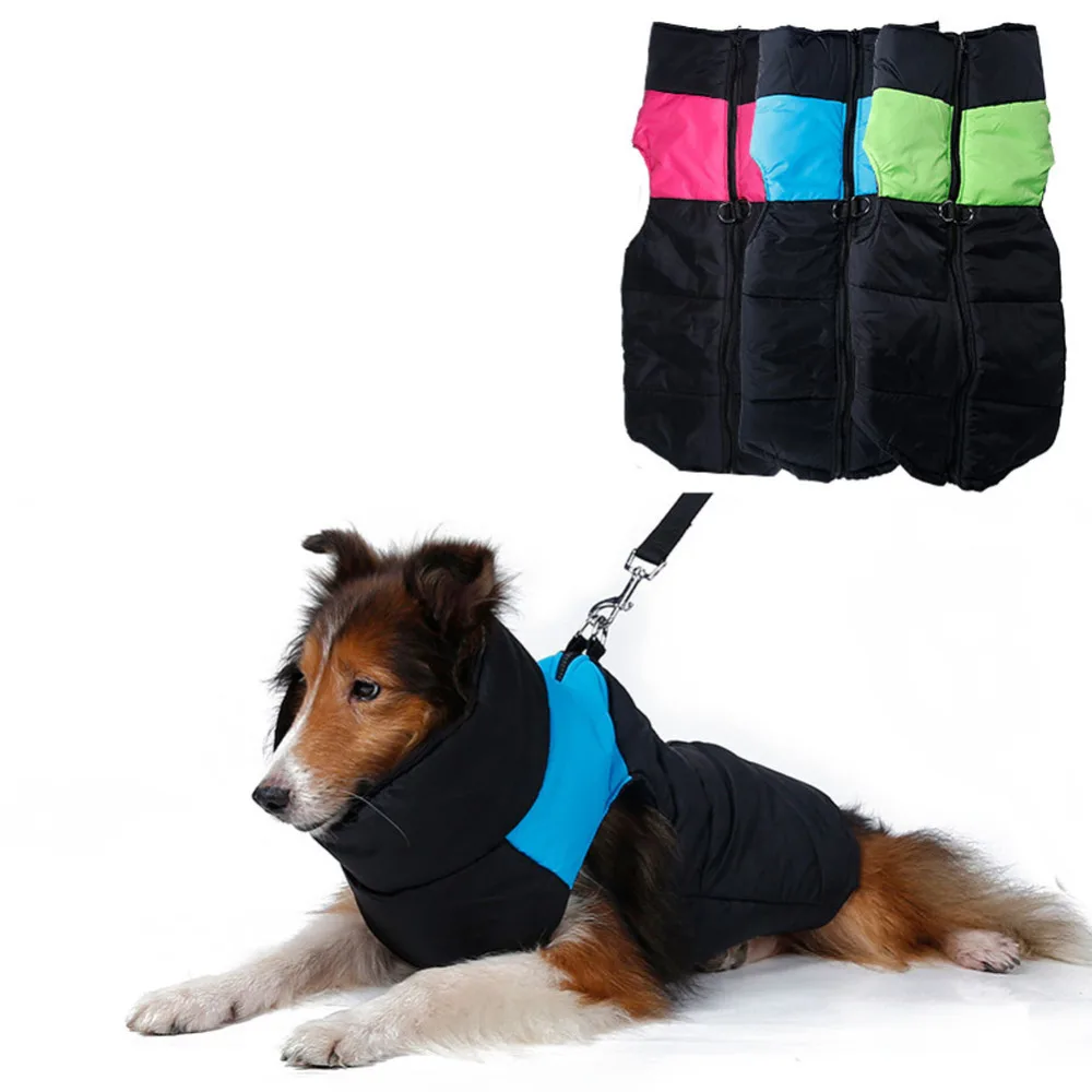 Waterproof Large Dogs Vests Jacket 3 Colors Warm Winter Dog Clothes