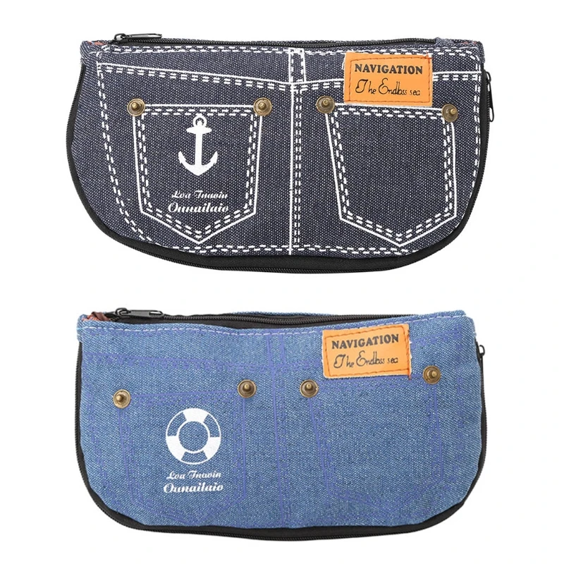 

Hot new Cosmetic Bags Women Makeup Organizer Large Capacity Jeans Pattern Pencil Cases