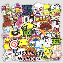 100 PCS Mixed Funny Stickers Phone Skateboard JDM Doodle Decal Home Decor Toy Luggage Laptop Car Styling Waterproof DIY Sticker 55pcs mixed retro style travel hotel logo roma paris los japan chicago hawaii baghdad trip car sticker waterproof doodle decal