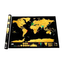 НОВЫЙ Deluxe Travel Edition Скретч Карта мира Плакат персональный журнал большая карта 42x30 см с цилиндром Прямая доставка