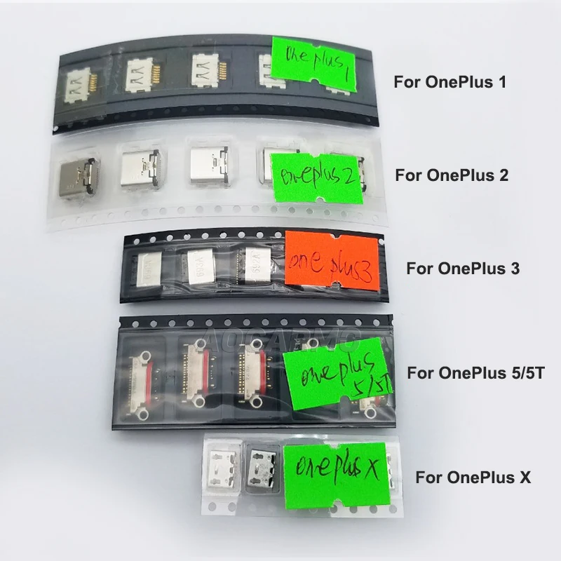 Разъем зарядного порта USB Aocarmo 5 шт./лот док станция для OnePlus One 1 2X3 5T A0001 A2001 A3000 A5000