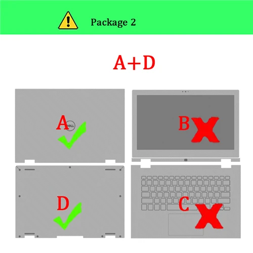 Наклейка для ноутбука Dell Inspiron 13-5368 13 7000 7347 7353 7370 7373 7386 13,3 дюймов Защитная пленка для ноутбука s - Цвет: Package-2    A D