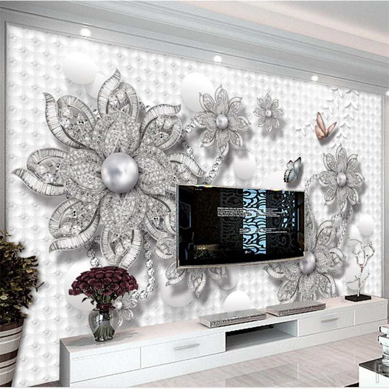 Beibehang Custom Photo Mural 3d High-definition Simple Luxury 3d Jewelry  Flowers Tv Background Wall Home Decoration Wall Paper - Wallpapers -  AliExpress