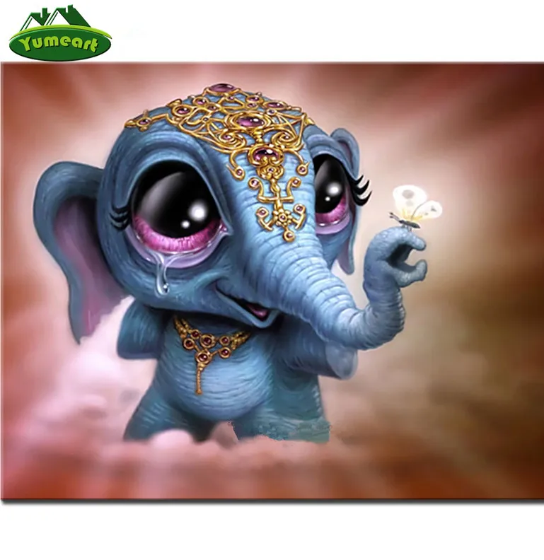 

DIY Diamond Painting Cross Stitch Cute Elephant Baby Animals Square Diamond Embroidery Home Decor 5D Diamond Mosaic Kits