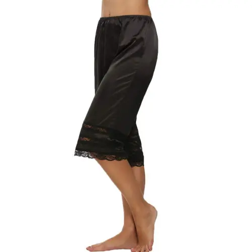

Solid Short Lingerie Women Summer Anti-Static Pettipants Loose Satin Bloomers Lace Panties