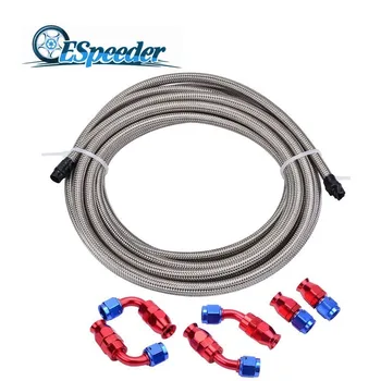 

ESPEEDER 3M AN6 PTFE Braided Oil Line Fuel Hose Line Kits With 0+45+90degree PTFE Swivel Seal Hose End Adaptor