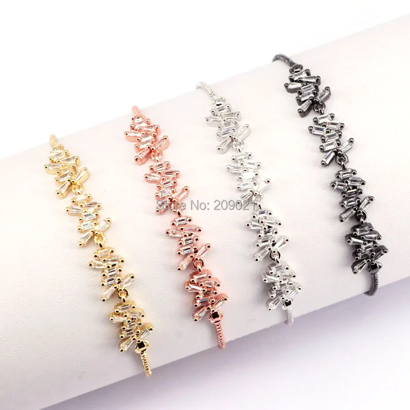 10 шт модный микро-паве Кристалл Длинный разъем браслет для женщин регулируемые браслеты ювелирные изделия