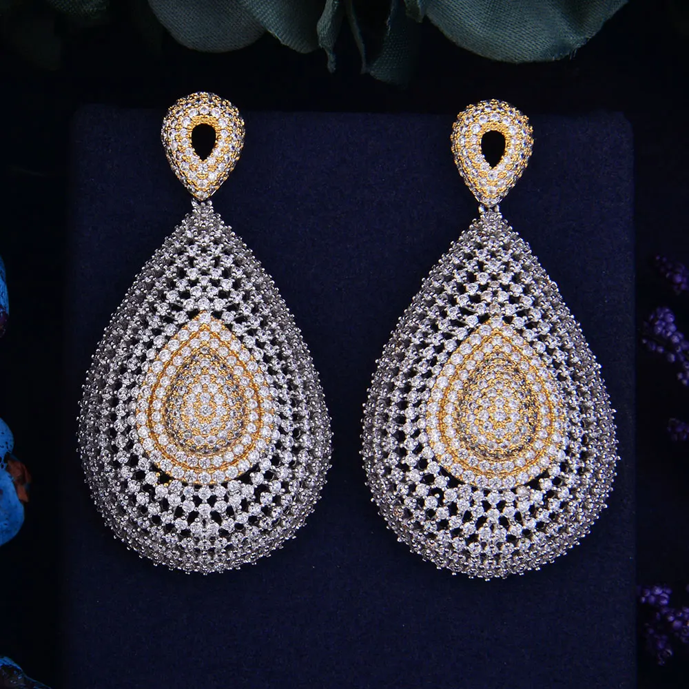 

GODKI 60mm Luxury Popular Water Drop Full Mirco Paved Cubic Zirconia Naija Engagement Earring Fashion Jewelry