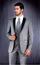 Los Hombres Formales Negros Se Adaptan a los Trajes para Hombre Trajes de Novio a Medida Blazer de Esmoquin para la Boda de la Chaqueta de Baile Pantalones con Chaleco 3 Unids Los Hombres Formales Negros Se Adaptan a los Trajes para Hombre Trajes de Novio a Medida Blazer de Esmoquin para la Boda de la Chaqueta de Baile Pantalones con Chaleco 3 Unids