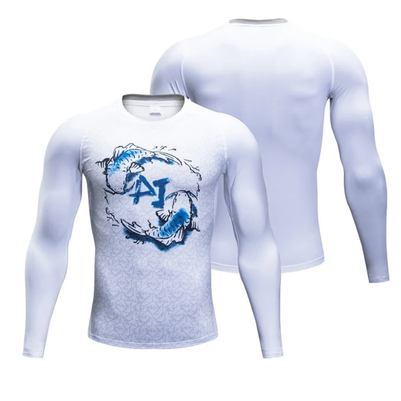 

Printed Dry Fit Running Shirt Men Sport T Shirt For Gym Training Compression Long Sleeve Workout Jersey Ajax Shirt 2019 2020