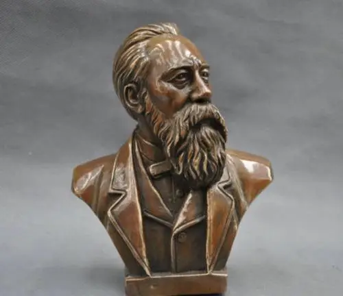 

bi002686 China Pure Bronze Communist Friedrich Von Engels Bust Statue