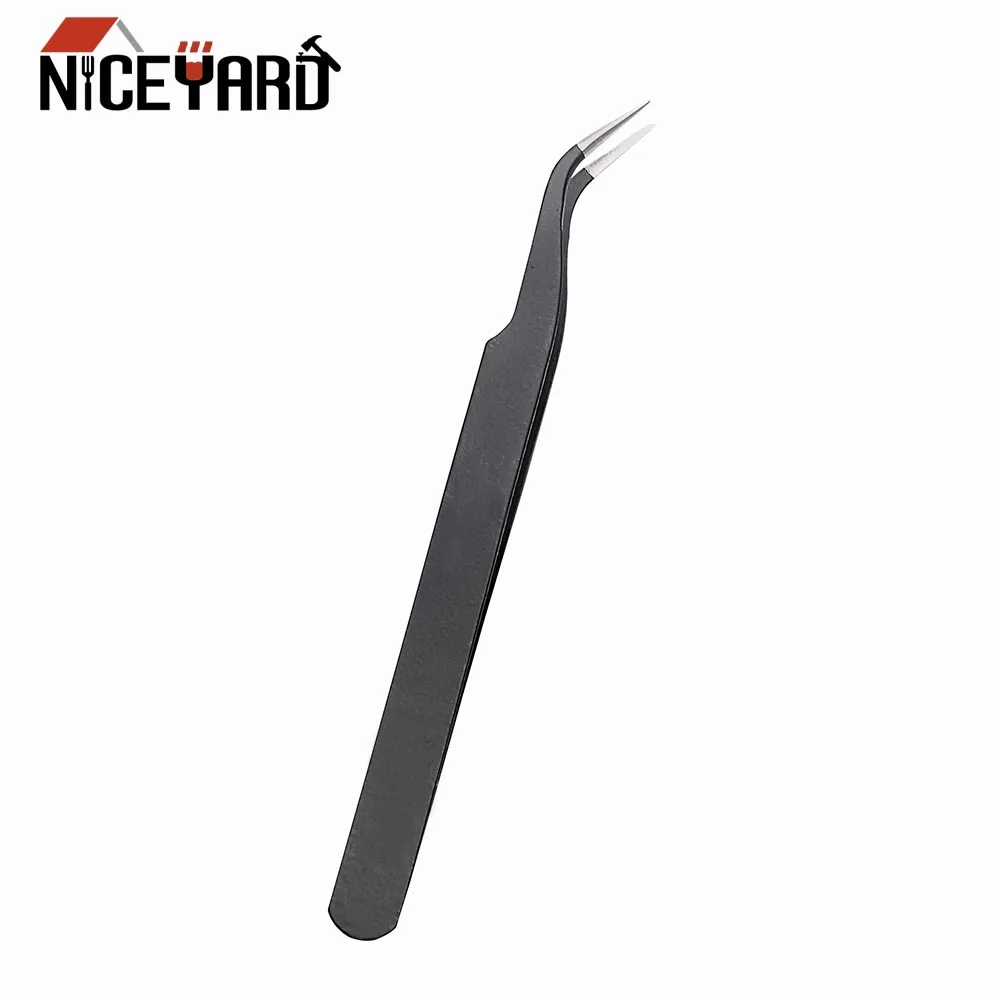 

NICEYARD Tweezer Stainless Steel ESD-14 ESD-15 Precision Forceps Anti-static Curved Straight Tip