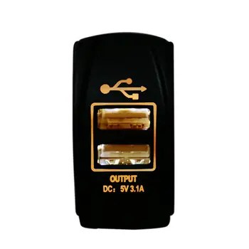 

3.1A Carling Narva Rocker Switch Blue Light Dual USB Power Charger
