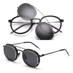 Новый круглые оправы для очков или клип солнцезащитные очки для женщин для мужчин и с оригинальной посылка