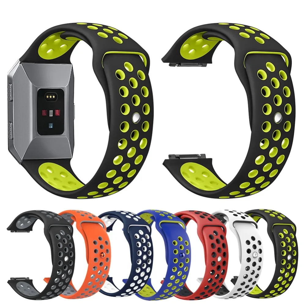 

Soft Silicone Replacement Sport Wrist Band Strap for Fitbit Ionic Watch Colorful Double color Durable