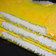 Неоновый зеленый/неоновый розовый Русалка Рыбная чешуя Реверсивные блесток ткань вышитые стрейч спандекс блесток ткань для свадебного платья DIY